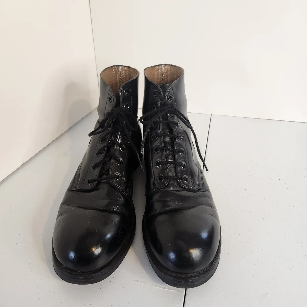 Biltrite Black Leather Steel Toe Work Combat Boots Mens Size 11.5 D Safety Lace - Picture 3 of 6